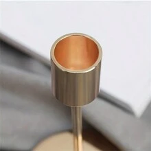 1pc Golden High Candle Holder, Center Piece Decor, Candlelight Dinner Photo Prop, Wedding Anniversary Birthday Date Night Atmosphere Decor, Dining Table Living Room Home Decor, Christmas Valentine's Day New Year Decoration, Gifts Christmas Decorations Room Decor, Christmas Gifts