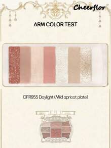 CHEERFLOR 浮雕彩妆盘，哑光闪光粉眼影盘，显色度高，持久亮泽闪光哑光眼影，轻盈、顺滑，带镜面、荧光笔轮廓腮红粉一体式彩妆盘 - CFR955 - 查看 5