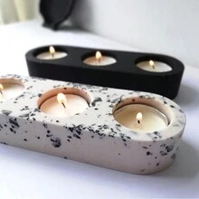 1 pieza Molde de silicona ovalado/redondo para portavelas, fácil manualidad DIY para resina, herramientas de aromaterapia, decoración del hogar, fabricación de tarros de velas y talla grande, moldes de diseño DIY de 1/2/3 orificios para hacer velas de té de resina epoxi a mano, perfecto para proyectos decorativos creativos, para decoraciones de bodas, cumpleaños, graduación, festivales, decoración del hogar, gran regalo