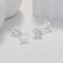 1 Par de Pendientes de botón de Moda con diseño sencillo de Flor hueca, adecuados para mujeres para usar como caídas decorativas en la vida cotidiana (Hechos de Material de Cobre), Mujeres pendientes de joyería de moda y de nicho - Plateado - Ver 22