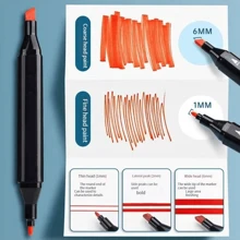 1set Permanent Dual Tip Oil-Based Marker Pens, Ideal For Boys And Girls Painting, Drawing, Diy And Creative, The Best Gift For Back-To-School Time Office, School, Drawing,Student,Markers,Stationery,Boys,Girls,School Supplies School Supplies,Back To School