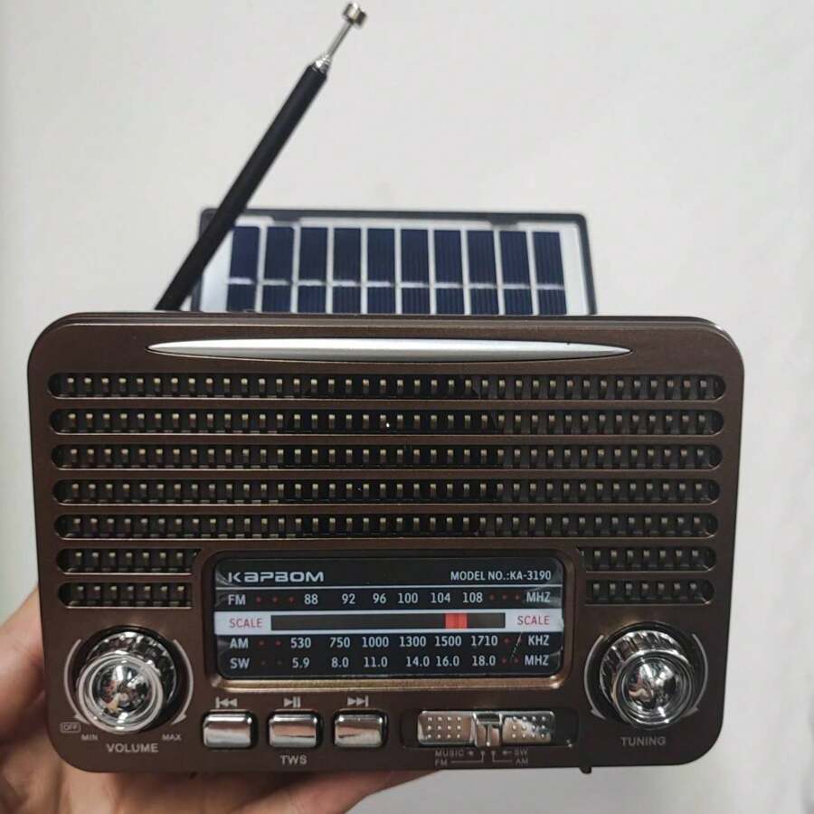Rádio Portátil Kapbom Ka- Carregamento Por Placa Ka-3190 - Marrom Escuro - Visão 1