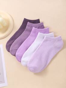 1/10/20Pairs Women's Soild Random Color Summer Low Cut Socks, Thin Low Vamp Ankle Socks