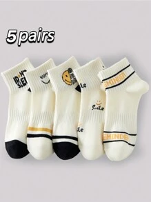 1/5 Pares de Calcetines tipo Barco para Mujeres, Calcetines Invisibles, Calcetines Ped de Corte Bajo, Calcetines Blancos, Calcetines Cortos, Calcetines Negros, Calcetines para Mujeres, Calcetines Adorables, Calcetines para Niñas, Calcetines Tripulación, Calcetines Tobilleros, Diseño Antideslizante de Hilo, Diseño Transpirable y que Absorbe la Humedad, Suave y Cómodo, Adecuado para Uso Diario, Deportes en Casa, Uso de Oficina, Diseño de Volantes y Encaje, Adecuado para Todas las Estaciones y Diversas Fiestas, Calcetines Invisibles y Calcetines Cortos, Colores Aleatorios