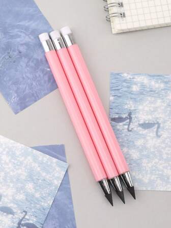 1/2pcs Pink Infinity Pencils,No Sharpening Eternity Pencils,No Ink Kawaii Unlimited Pens,Art Supplies School Stationery Nib Eraser Back To School
