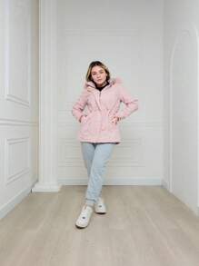 Women Trench Coats - 乾枯玫瑰色 - 查看 4