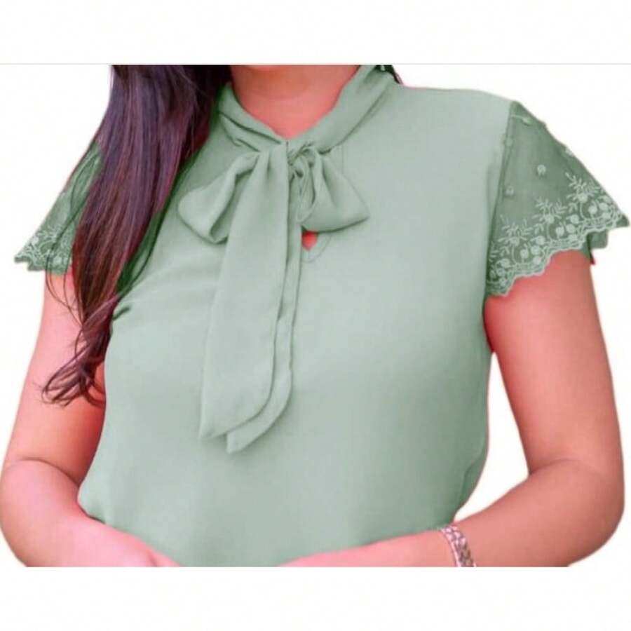 Women Blouses - Mint Green - View 1