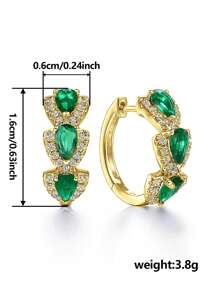 1 Pair Fashion Cubic Zirconia Hoop Earrings For Women For Wedding Anniversary Engagement Party Jewelry Valentine's Day Gift,Mom,Mother,Mother's Day,Gift