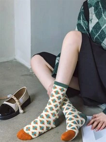 5 Pares de calcetines para mujeres con estampado de flores multicolores y de fresas, calcetines de moda absorbentes de la humedad que combinan con calcetas tubulares para mujeres, adecuados para uso diario