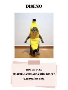 11 Oz Mug Print Meme Cat Dressed As Banana