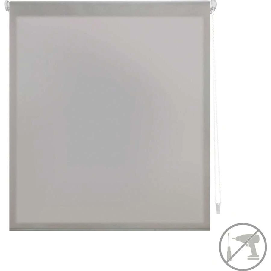 Easyfix Smooth Translucent Roller Blind Size 37x180 Width X Height - Blind WITHOUT TOOLS Fabric Size 34x175 - Blind WITHOUT DRILLING - Grey - View 1