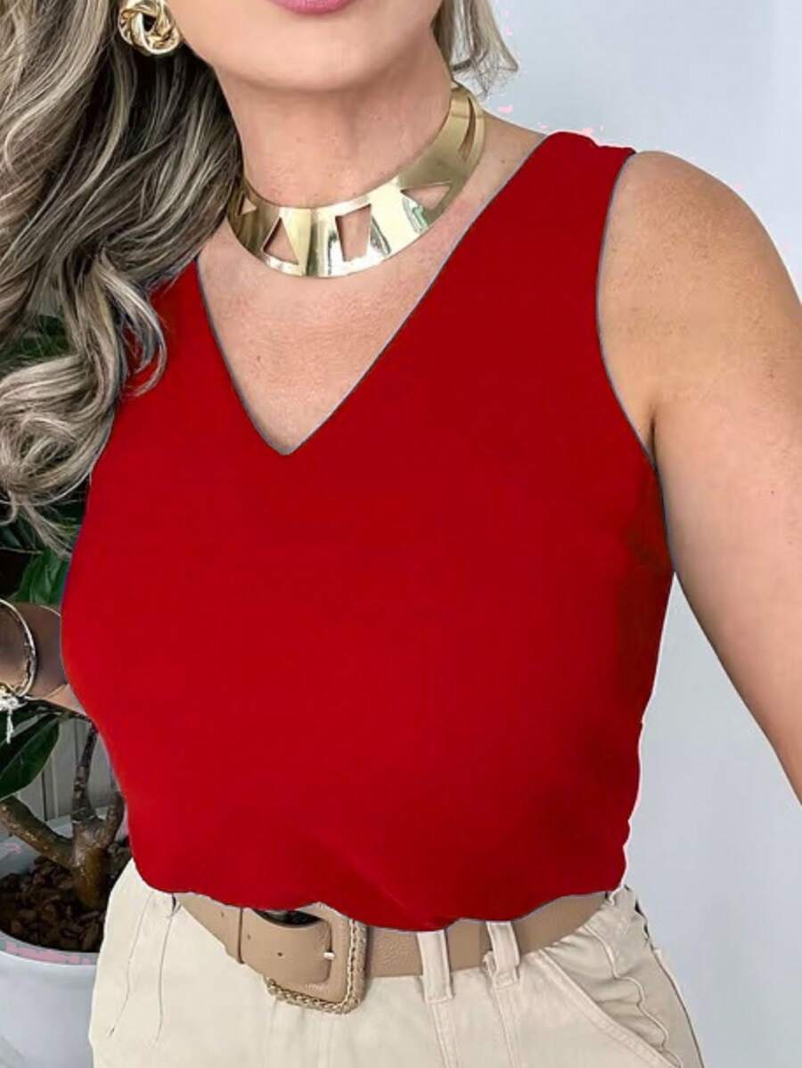 Women Tops - 紅色 - 查看 1