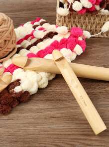 1 pieza Ganchillo de crochet extra grande/Ganchillo de crochet grueso/1 pieza Ganchillo de crochet cilíndrico grande/Ganchillo de crochet de lana tipo cola de gato de Islandia/Ganchillo de crochet supergrueso de pana de hielo/Ganchillo de crochet carbonizado/Ganchillo de crochet de bambú blanco de 15mm-20mm-25mm