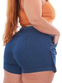 Women Denim Shorts - Rửa trung bình - Xem 6