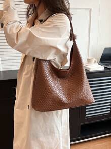 low tea 1 pièce Sac fourre-tout en PU de couleur unie avec fermeture magnétique pour femmes, sac à main à poignée supérieure de style hobo végétalien pour le voyage, les achats, les sorties, les cadeaux pour femmes, le travail, les affaires, les déplacements