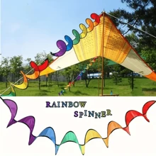 1pc Vivid Rainbow Spiral Windmill - Outdoor Hanging Decor, Ideal Choice For Garden, Camping And Parties