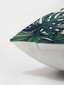 1pc Green Leaf Pattern Printed Cushion Cover, Modern Pillowcase, Single-Side Printed, Sofa, Home Decorative Pillow Cover (Pillow Core Not Included)