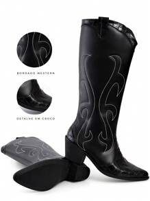 Lumiss Women Knee-High Boots - màu đen - Xem 3