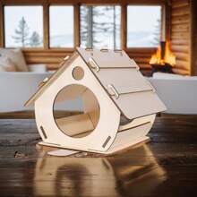 Wiszący drewniany karmnik dla ptaków, montaż DIY dekoracja ogrodowa taca do karmienia, domek dla ptaków, klatka dla ptaków. - Biały - Zobacz 4