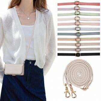 1 件可调节长度 70 厘米-140 厘米智能手机挂绳，适用于智能手机、单肩包、钱包、手拿包、斜挎包、防止手机掉落的皮革手机挂绳、情侣手机带