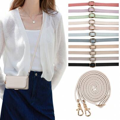 1 件可调节长度 70 厘米-140 厘米智能手机挂绳，适用于智能手机、单肩包、钱包、手拿包、斜挎包、防止手机掉落的皮革手机挂绳、情侣手机带