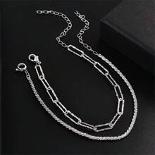 Pulseiras Duplas em Camadas, Conjunto de 2 Peças, Pulseiras Doces e Concisas com Miçangas para Mulheres, para sobrepor