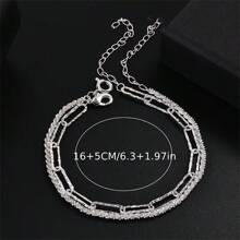 Pulseiras Duplas em Camadas, Conjunto de 2 Peças, Pulseiras Doces e Concisas com Miçangas para Mulheres, para sobrepor