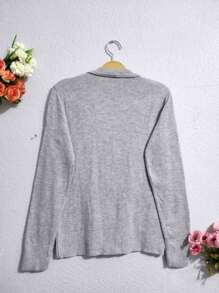 Women Cardigans - Light Grey - View 2