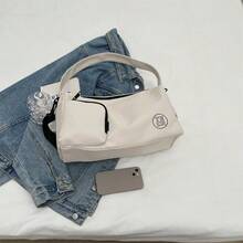 時尚純色休閒百搭優雅簡約街頭風肩背通勤方形包，適合購物、旅遊、度假 - 白色 - 查看 8