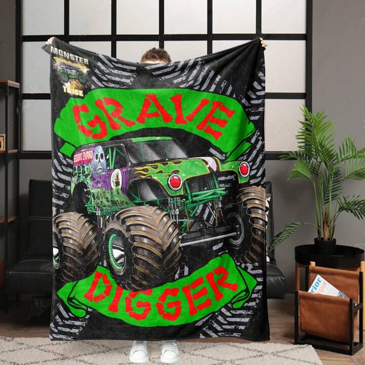 Monster truck fleece blanket sale