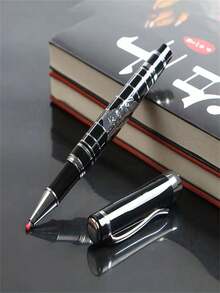 1 套黑色签名笔，1 支笔，黑色礼盒装，特殊浮雕设计金属书写笔，高端中性笔，适合学生、办公室和商务使用，容量大、重量大、吸引力强、书写体验好 - 黑色 - 查看 7