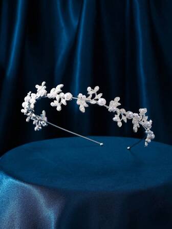 1pc Elegant & Delicate Crown Princess Headpiece Decor, Suitable For Daily Wear, Weddings, Parties, Snowflake Design Hair Accessory Valentine's Day Accessories