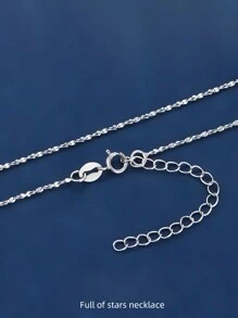 999 Sterling Silver Collarbone Necklace For Women, Silver Content: 92.5%, No Pendant, Stylish & Simple Chain Necklace, Versatile Accessory, Plated In Platinum, Ideal Gift For Friends, Mothers Valentines