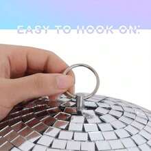1pc 8 Inch Cool And Interesting Silver Hanging Disco Ball - Large Party Decoration For Party Design - Silver - View 2