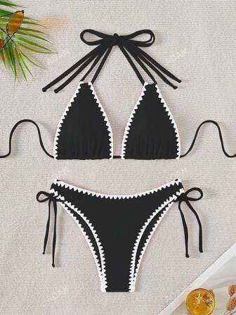2024 New Arrival Shell Bikini Set For Women With Shoulder Straps, 2 Pieces Bikini Set For Women Summer Beach