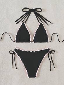 2024 New Arrival Shell Bikini Set For Women With Shoulder Straps, 2 Pieces Bikini Set For Women Summer Beach