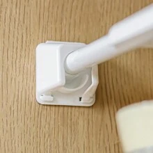 2pcs Self-Adhesive Curtain Rod Brackets Without Drilling Bathroom Accessories - White - View 1