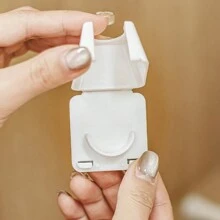 2pcs Self-Adhesive Curtain Rod Brackets Without Drilling Bathroom Accessories - White - View 6