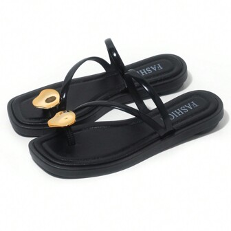 Women Flat Sandals Fashionable Summer Thong Abrasion-Resistant Casual Versatile Shoes