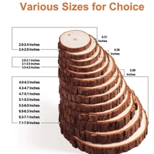 Unfinished Natural With Tree Bark Wood Slices Disc Coasters Wood Coaster Pieces Craft Wood Kit Circles Crafts Christmas Ornaments DIY Crafts With Bark For Crafts Rustic Wedding Sun Travel Cool Back To School