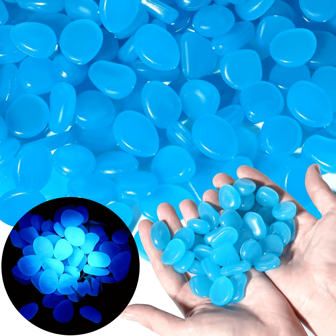 505 st/påse självlysande småsten, glöd i mörka stenar, för trädgård, trädgård, krukväxtdekoration, gångvägar, gräsmatta, akvarium och akvariumdekoration