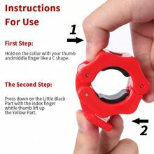 1-2" Inch Dumbbell Barbell Clamps Quick Release Standard Bar Weight Plates Nuts Clip - 紅色 - 查看 7