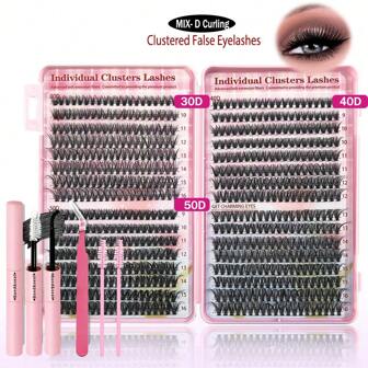 Ögonfranskluster DIY-kit för ögonfransförlängning, D-böjda ögonfransförlängningskit, svarta individuella ögonfransklusterkit 9-16 mm 640 st, D30+D40+D50 svarta D-böjda ögonfransklusterförlängningskit, lösögonfransar med stor kapacitet, naturliga serieögonfransarkit med bindning och försegling, gör-det-själv-fransar hemma, lämplig för daglig smink, dejt och fest, ögonfransförlängningskit med ögonfranslim, pincettverktyg och borste, en uppsättning lösögonfransar för användning hemma. Fransklusterkit, fransar, lösögonfransar.