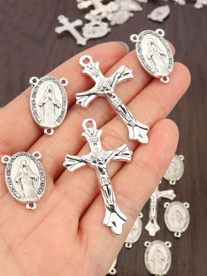 20 piezas/40 piezas (2 Estilos Cada  con 20 piezas) Conectores de joyería chapados en oro con diseño de cruz o triple, utilizados para aretes, pulseras, collares y otros accesorios de bricolaje