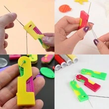 1 pieza Máquina de coser con enhebrador automático (color al azar), herramienta manual fácil de coser! Ideal para coser doméstico, máquinas de coser y herramientas de costura; con enhebrador de aguja automático, varios carretes de colores y accesorios de costura para coser a mano - Multicolor - Ver 2