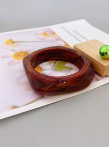 1 Pieza Brazalete De Acrílico Exagerado Con Patrón De Mármol De Estilo Europeo Y Americano Adecuado Para Usar Diariamente En Mujeres Y En Fiestas De Baile