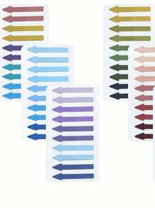 5 Cards With 1000pcs New PET Sorting Labels Sticky Notes, Semi-Transparent Writable Colorful Reusable Index Tabs For Office - Multicolor - View 1