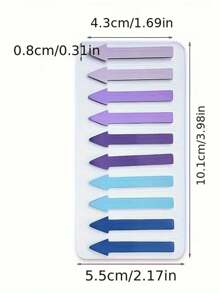 5 Cards With 1000pcs New PET Sorting Labels Sticky Notes, Semi-Transparent Writable Colorful Reusable Index Tabs For Office - Multicolor - View 2