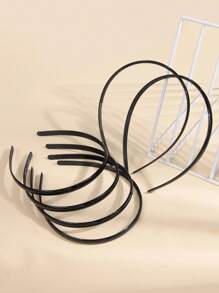 12pcs/Pack Black Simple Solid Color Hair Hoops, Basic Style, DIY Available, Suitable For Women Daily Use. Tiaras,Hairband,Hair Hoop Headbands ,Makeup Headband