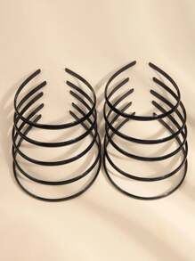 12pcs/Pack Black Simple Solid Color Hair Hoops, Basic Style, DIY Available, Suitable For Women Daily Use. Tiaras,Hairband,Hair Hoop Headbands ,Makeup Headband